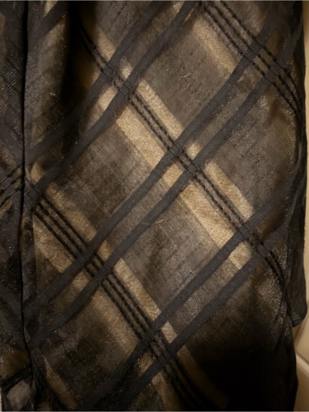 Black Plaid Sheer Overlay Ruffle Halter Tank - Picture 4 of 6